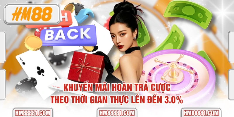 Khuyến Mãi Hoàn Trả Cược Theo Thời Gian Thực Lên Đến 3.0%